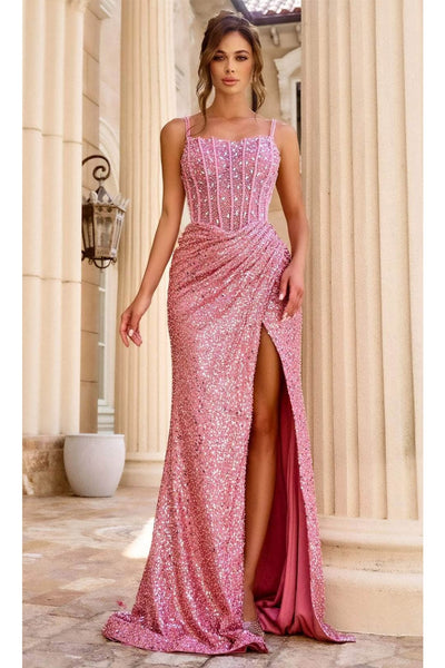Portia and Scarlett PS24943 - long- Draped Skirt Prom Dress - Blue / 2 - Dress