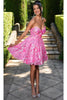 Portia and Scarlett PS25139 -short- Strapless A-Line Cocktail Dress - Pink Multi / 2 - Dress