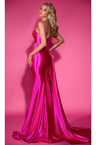 Portia and Scarlett PS25203 - Sash Detailed Prom Dress - Cobalt / Prom Dresses