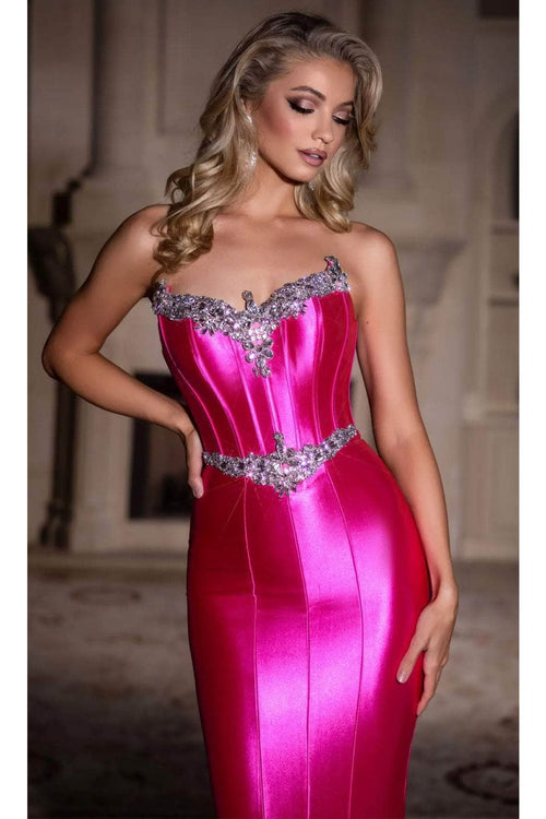 Portia and Scarlett PS25261 - Jewel Ornate Prom Dress - Black / Prom Dresses