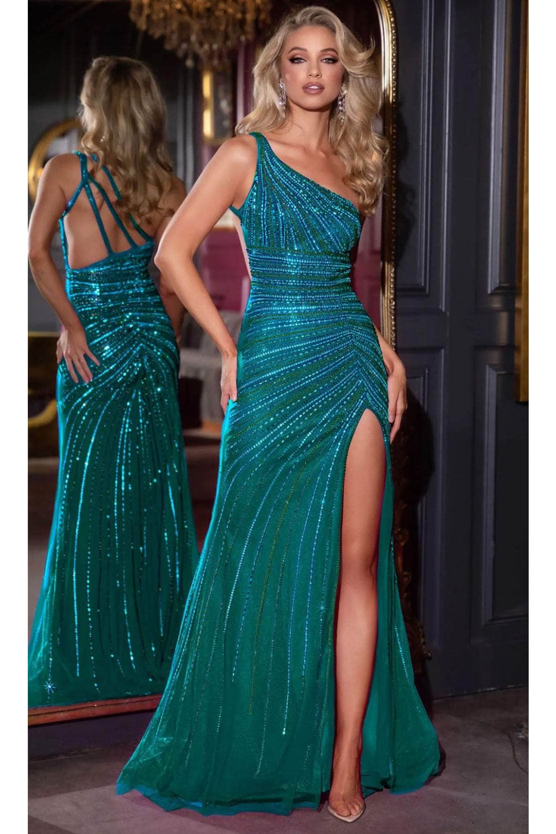 Portia and Scarlett PS25295 - Strappy Back Prom Dress - Blue / 4 - Prom Dresses