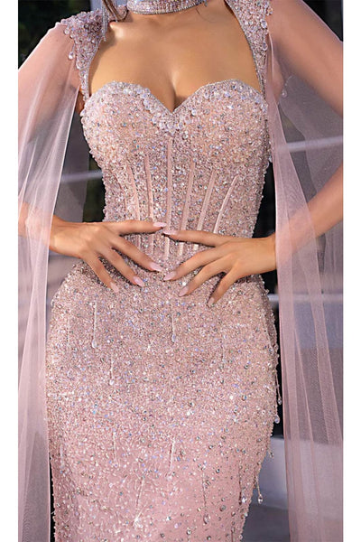 Portia and Scarlett PS25504 -long Sweetheart Neck Prom Gown with Embellishments - Pink / 4 - Dress