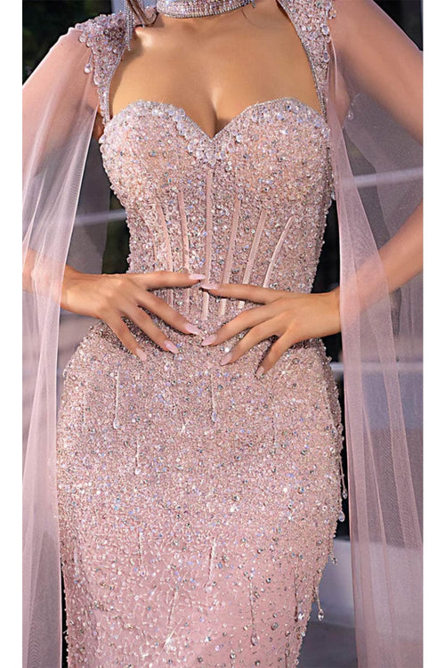 Portia and Scarlett PS25504 -long Sweetheart Neck Prom Gown with Embellishments - Pink / 4 - Dress