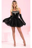 Portia and Scarlett PS25516 -short- Strapless Layered A-Line Cocktail Dress - Black / 00 - Dress