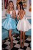 Portia and Scarlett PS25519 -short- Pleated A-Line Cocktail Dress with Sweetheart Neckline - Blue / 00 - Dress