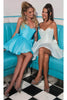 Portia and Scarlett PS25519 -short- Pleated A-Line Cocktail Dress with Sweetheart Neckline - Blue / 4 - Dress