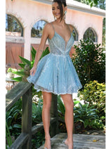 Portia and Scarlett PS25522 Sexy V-Neck Short Beaded Cocktail Dress