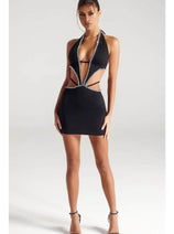 Portia and Scarlett PS306B Black Sexy Cut Out Short Cocktail Dress