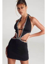 Portia and Scarlett PS306B Black Sexy Cut Out Short Cocktail Dress