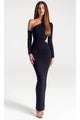 Portia and Scarlett PS307B - long-Crystal-Embellished Asymmetrical Evening Dress - Black / 00 - Dress