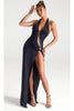 Portia and Scarlett PS315B -long- Evening Dress with Ring Halter Neckline - Black / 00 - Dress