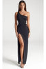 Portia and Scarlett PS316B -long -Evening Dress with Asymmetrical Sheath Design - Black / 00 - Dress