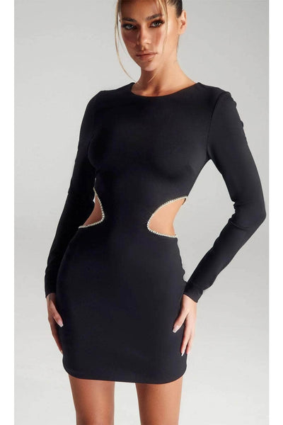 Portia and Scarlett PS323B -short- Jewel Sheath Cocktail Dress - Black / 4 - Dress