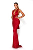 Portia and Scarlett PS6110 -long- Sleeveless Crisscross Back Prom Dress for a Stylish Touch - Deep Red / 10 - Dress