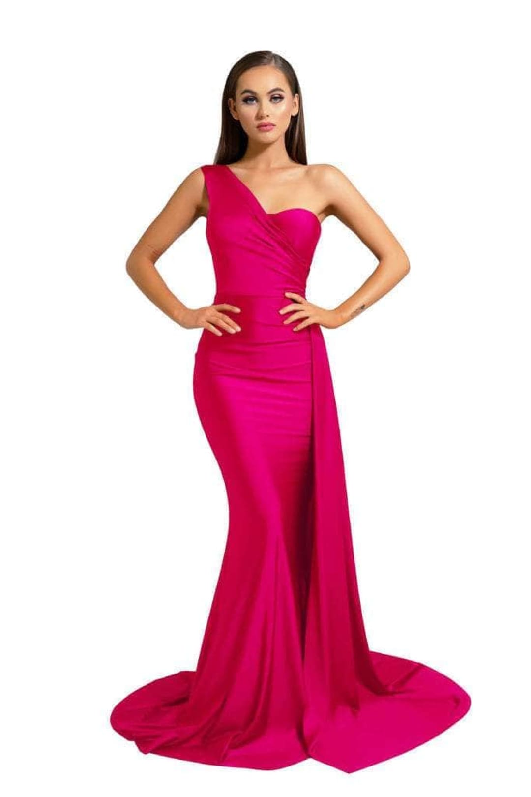 Portia and Scarlett PS6321 -long- Evening Dress with a Draped One-Shoulder Detail - Dress