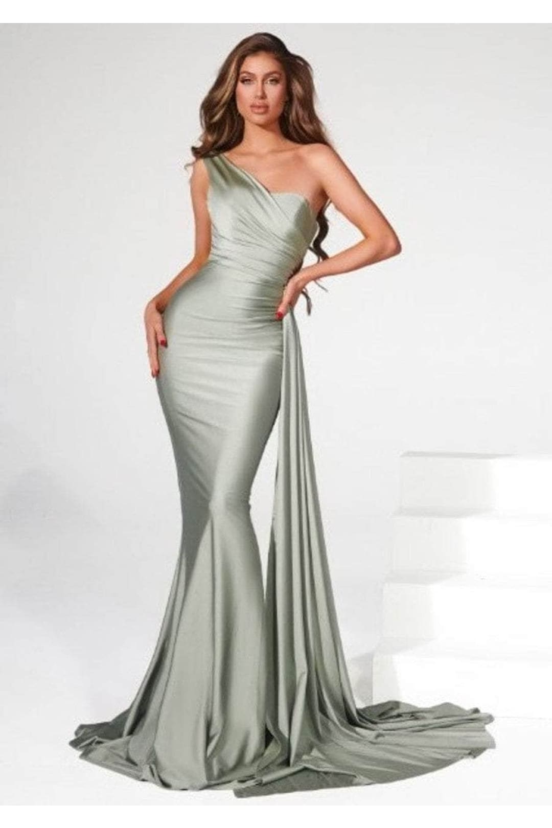 Portia and Scarlett PS6321 -long- Evening Dress with a Draped One-Shoulder Detail - Dress