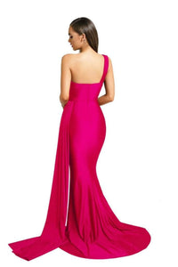 Portia and Scarlett PS6321 -long- Evening Dress with a Draped One-Shoulder Detail - Dress