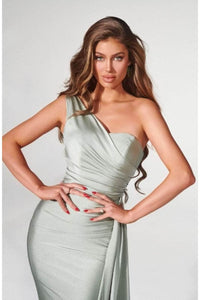 Portia and Scarlett PS6321 -long- Evening Dress with a Draped One-Shoulder Detail - Dress