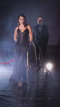Vestido de fiesta Ladivine con corsé, corte sirena, largo, formal, de noche, J810 - Nueva colección