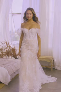 Amelia Couture WL0100 Mermaid Lace White Bridal Long Gown