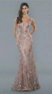 Dusty Pink Prom Dress Mermaid Formal Evening Gown Stella Couture -New Collection