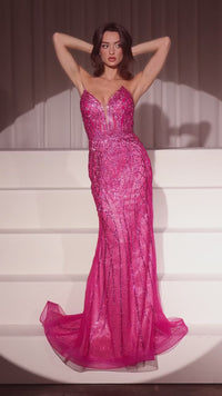 Ladivine CC6018 - Rhinestone Strapless Prom Gown