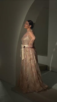Ladivine CD233C - Long Sleeve A-Line Formal Gown-New Collection