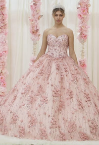 Layla K LK190 3D Floral Strapless Corset Quinceanera Ball Gown