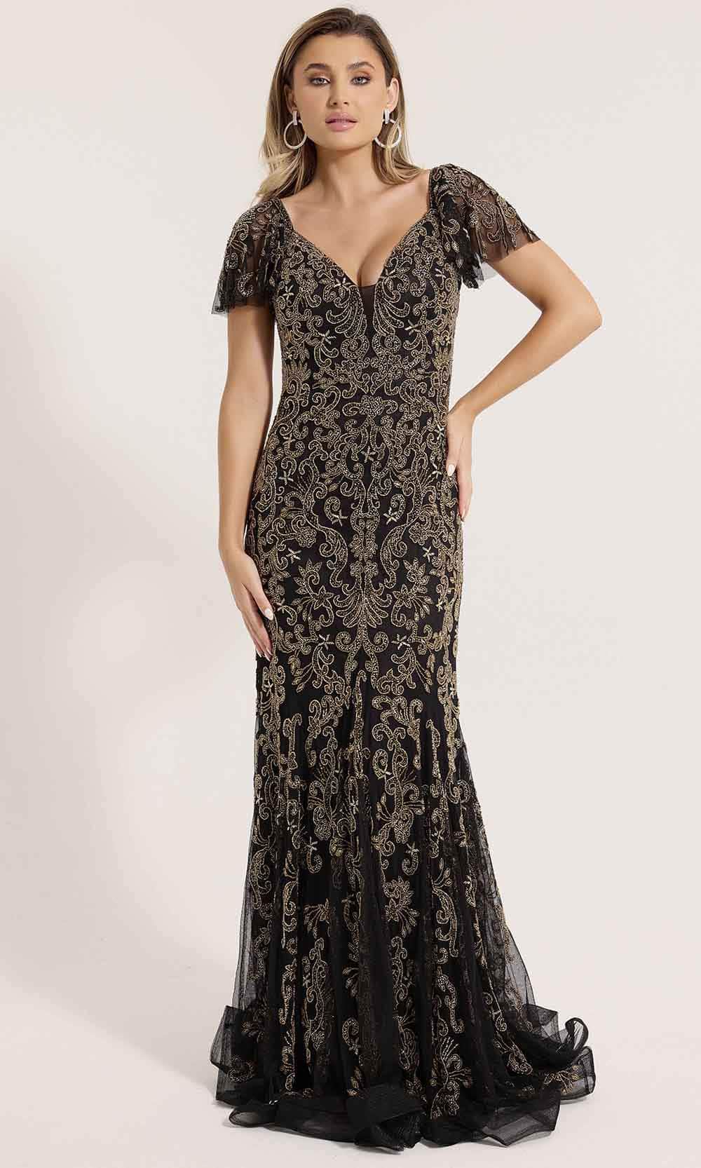 Primavera Couture Black Gold Mother of the Bride Dresses
