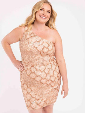 Primavera Couture 3885 Fitted Short Plus Size Dress
