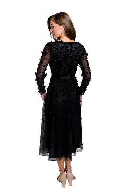 Primavera Couture 11072 Long Sleeve Tea Length Dress