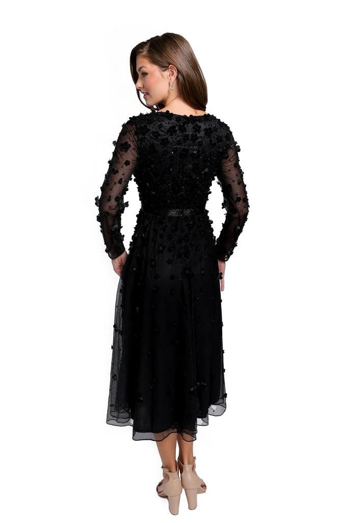 Primavera Couture 11072 Long Sleeve Tea Length Dress