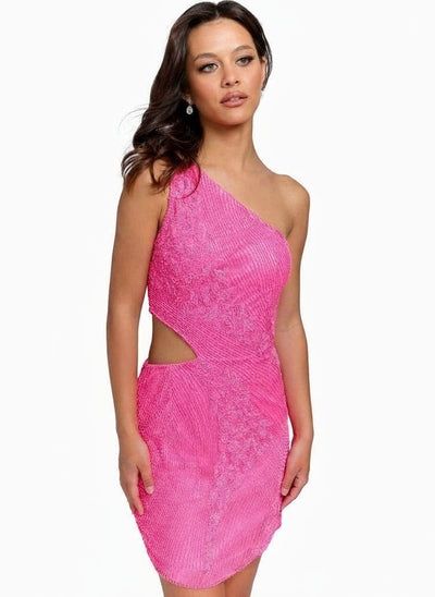 Primavera Couture Prom One Shoulder Short Dress 3840 - The Dress Outlet