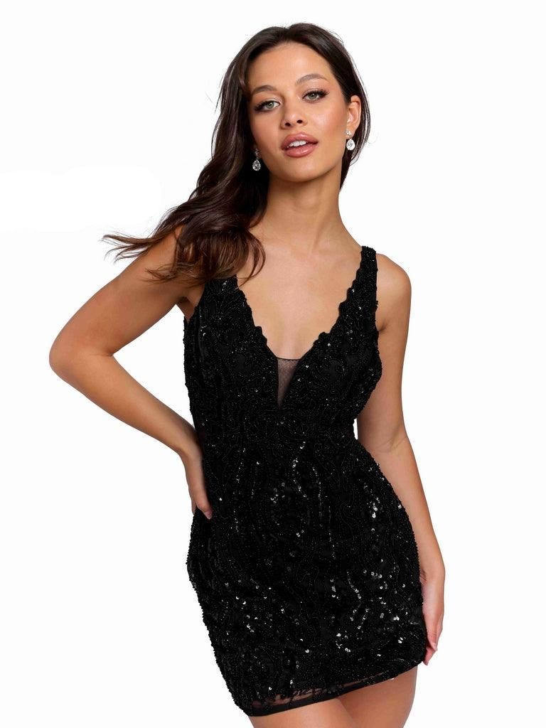 Primavera Couture Prom Short Beaded Dress 3822 - The Dress Outlet