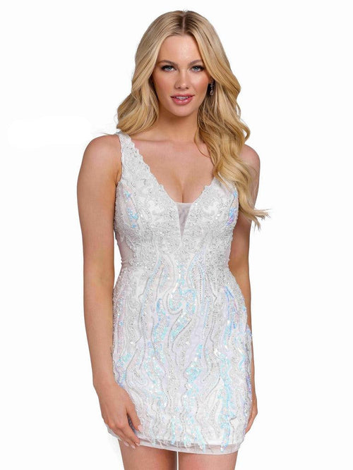 Primavera Couture Prom Short Beaded Dress 3822 - The Dress Outlet