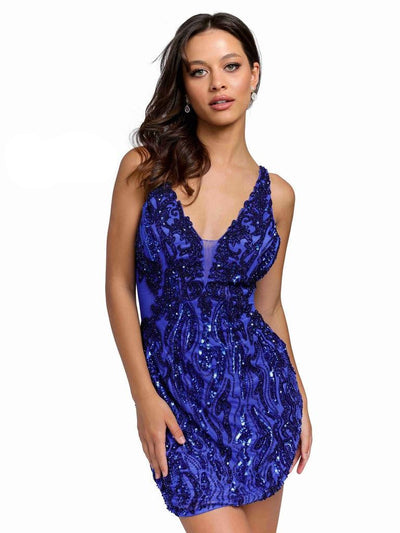 Primavera Couture Prom Short Beaded Dress 3822 - The Dress Outlet