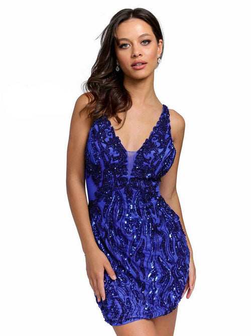 Primavera Couture Prom Short Beaded Dress 3822 - The Dress Outlet