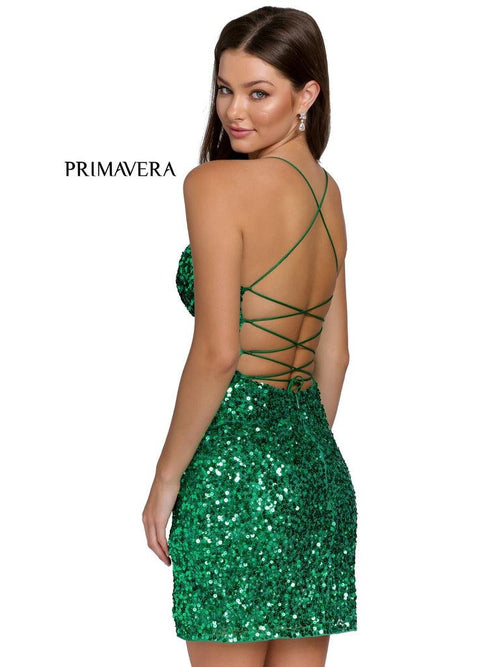 Primavera Couture 3891 Short Fitted Prom Dress