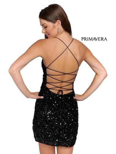 Primavera Couture 3891 Short Fitted Prom Dress