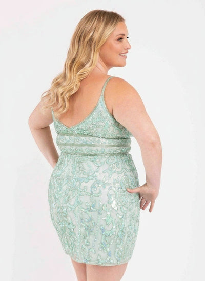 Primavera Couture 3882 Short Fitted Plus Size Dress