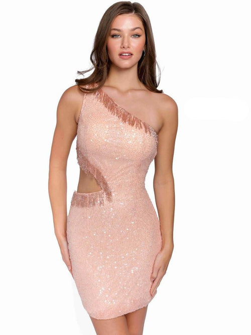 Primavera Couture Short One Shoulder Prom Dress 3863 - The Dress Outlet