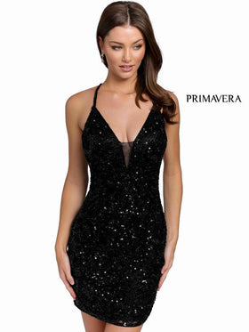 Primavera Couture 3832 Short Fitted Prom Dress
