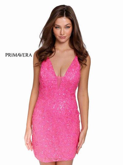 Primavera Couture Short Prom Fitted Dress 3832 - The Dress Outlet