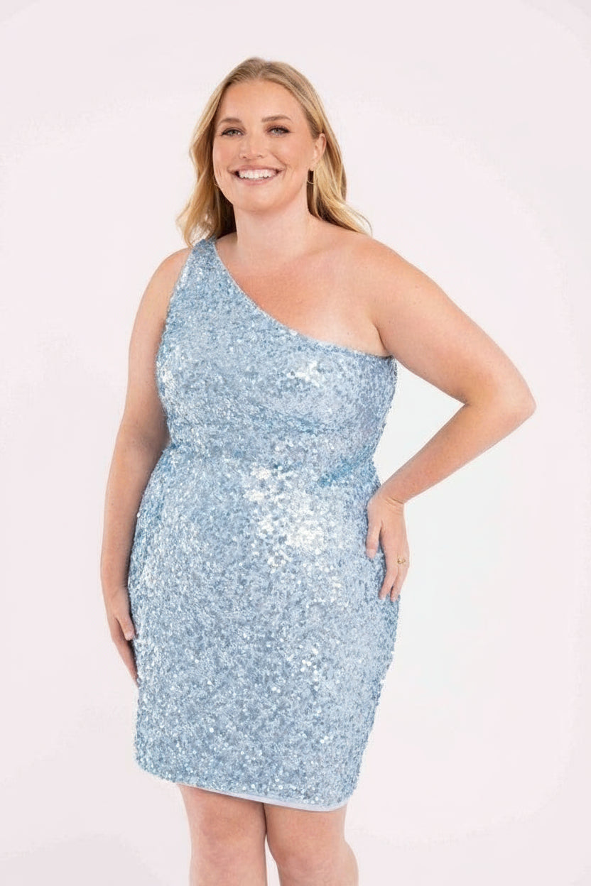 Primavera Couture 3883 Short Sequins Plus Size Dress
