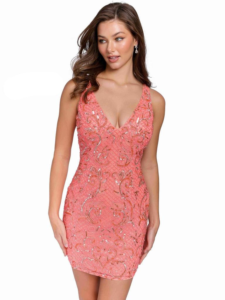 Primavera Couture Short Sleeveless Prom Dress 3825 - The Dress Outlet