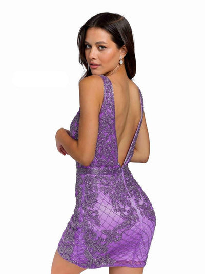 Primavera Couture 3856 Short Sleeveless Prom Dress