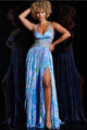 Print Sleeveless A-line Slit Gown by Jovani 38722 - 00 / Print - Long Formal Dresses