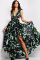 Print Sleeveless A-line Slit Gown by Jovani 39420 - 00 / Multi - Long Formal Dresses