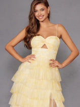 Print Sleeveless A-line Tiered Gown by Juliet JT2508A