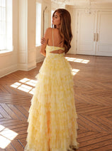 Print Sleeveless A-line Tiered Gown by Juliet JT2508A